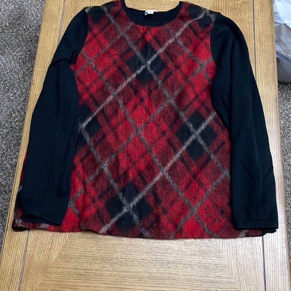 J.Jill 2x Red and Black Argyle Sweater - Picture 1 of 6